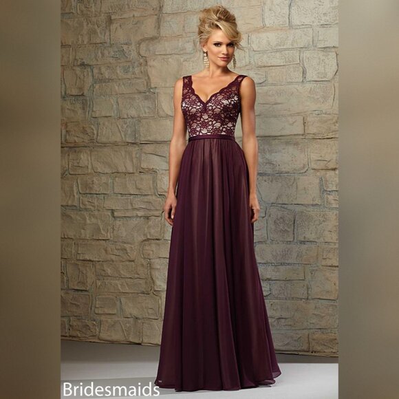 💜 Morilee Madeline Gardner Style 714 Bridesmaid/Formal Gown - US 12 - Eggplant - Picture 10 of 12
